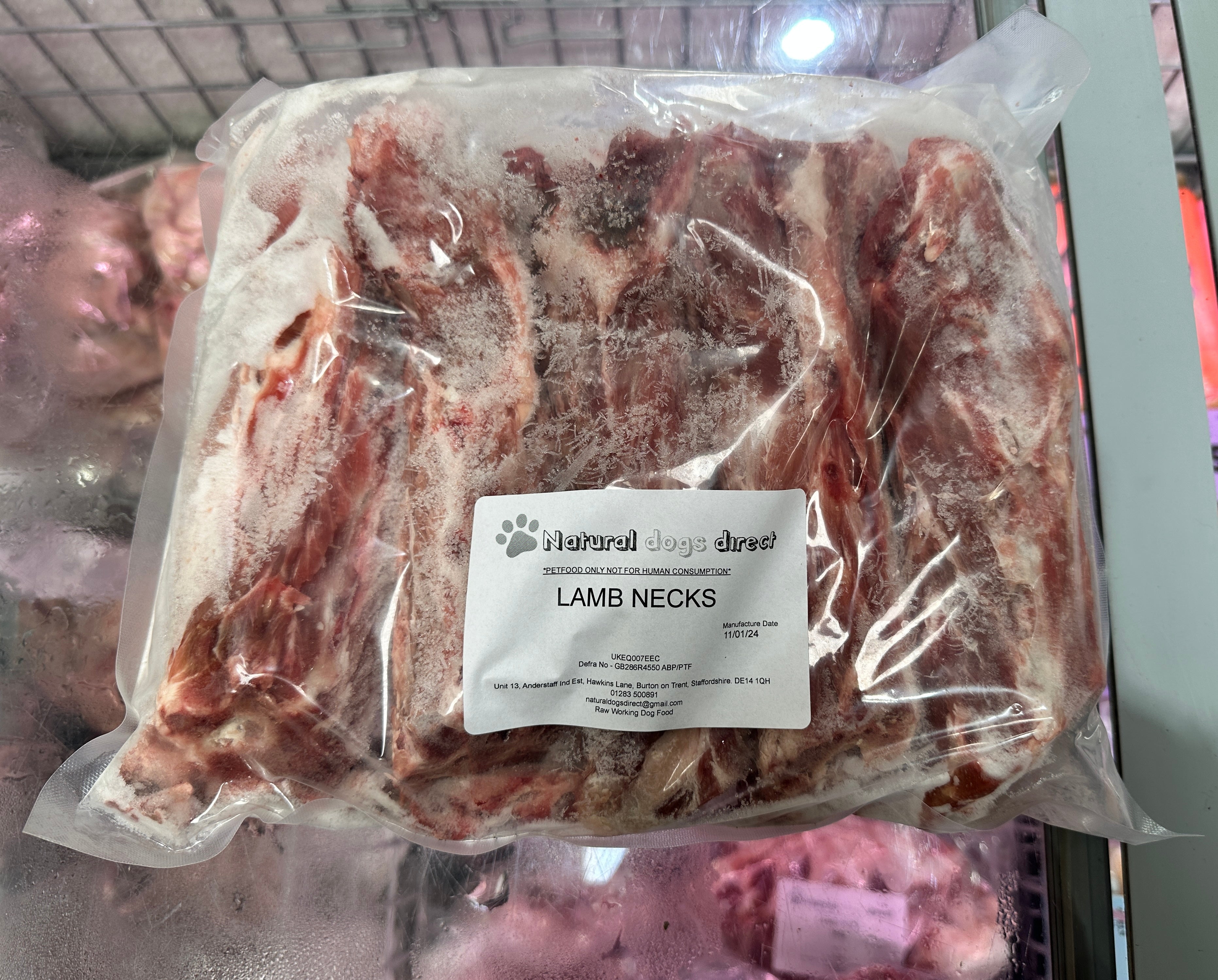 Lamb Necks Raw Dog Food Burton on Trent Natural Dogs Direct Ltd